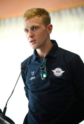 Tour de France 2026 Media Activities 03 07 2026 BARCELONA, SPAIN - JULY 03 : Merlier Tim (BEL) of Soudal Quick-Step speaking with the media during a press conference, PK, Pressekonferenz prior to the 113rd edition of Tour de France 2026, on July 3, 2026 in Barcelona, Spain, 03 07 2026 Barcelona Spain  Copyright: xTomasxSiskx