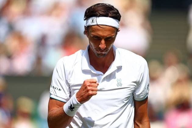Arthur Rinderknech during his third round match Wimbledon Tennis Championships, Day 5, The All England Lawn Tennis and Croquet Club, London, UK - 03 Jul 2026London The All England Lawn Tennis and United Kingdom  Copyright: xJamesxMarsh Shutterstockx 16970347eg