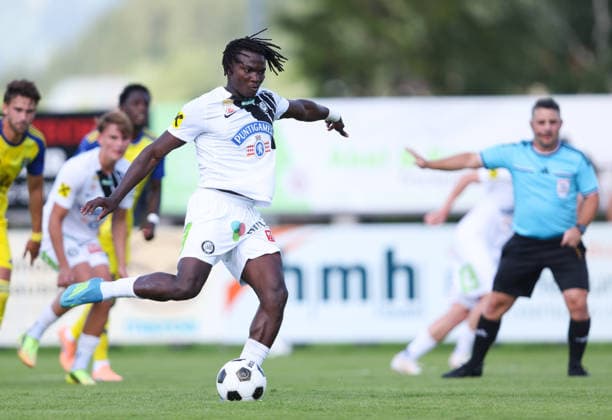 SOCCER - Sturm vs Kosice, test match IRDNING,AUSTRIA,03.JUL.26 - SOCCER - ADMIRAL Bundesliga, Nike liga, SK Sturm Graz vs FC Kosice, test match. Image shows Seedy Jatta (Sturm).  GEPAxpictures xHaraldxSteiner