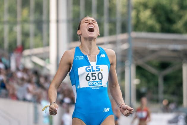 Martin Johanna (1. LAV Rostock, 650, 400m Frauen), GER, Leichtathletik, Athletics, Deutsche Meisterschaften U18 U23, Wattenscheid, 03.07.2026, GER, Leichtathletik, Athletics, Deutsche Meisterschaften U18 U23, Wattenscheid, 03.07.2026 Wattenscheid *** Martin Johanna 1 LAV Rostock, 650, Women s 400m, GER, Track and Field, Athletics, German U18 and U23 Championships, Wattenscheid, July 3, 2026, GER, Track and Field, Athletics, German U18 and U23 Championships, Wattenscheid, July 3, 2026, Wattenscheid Copyright: xStefanxMayerx EP_SMR