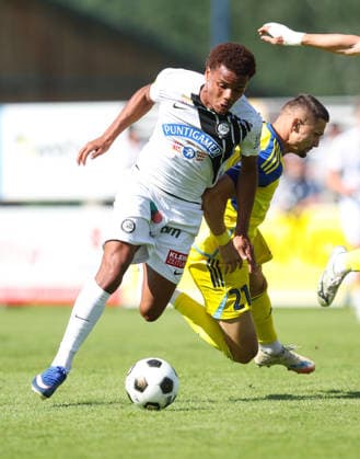 SOCCER - Sturm vs Kosice, test match IRDNING,AUSTRIA,03.JUL.26 - SOCCER - ADMIRAL Bundesliga, Nike liga, SK Sturm Graz vs FC Kosice, test match. Image shows Axel Kayombo (Sturm).  GEPAxpictures xHaraldxSteiner