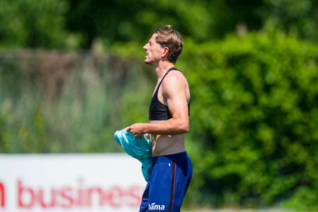 Fotball-VM 2026: New Jersey, USA 20260703. Sander Berge trener pa Melanie Lane Training Ground for 8-delsfinalen i VM mot Brasil. Foto: Terje Pedersen NTB New Jersey USA EDITORIAL USE ONLY. RESTRICTED USE FOR BETTING COMPANIES Ref:_SPOZYjt9avqcbM.jpg *** 2026 FIFA World Cup, New Jersey, USA, July 3, 2026: Sander Berge trains at Melanie Lane Training Ground ahead of the World Cup quarterfinal against Brazil. Photo: Terje Pedersen, NTB, New Jersey, USA. EDITORIAL USE ONLY. RESTRICTED USE FOR BETTING COMPANIES.  Copyright: xTerjexPedersenx xNTBx