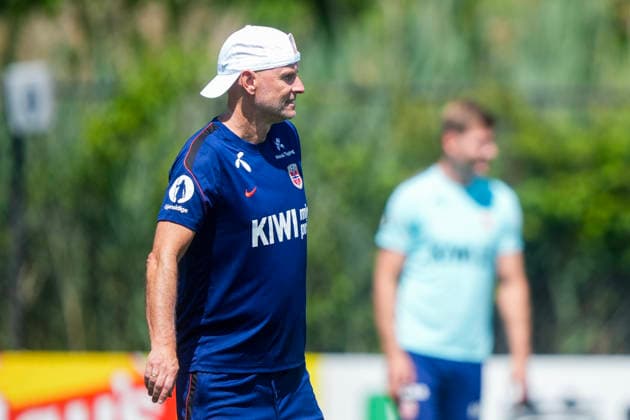Fotball-VM 2026: New Jersey, USA 20260703. Norges lanslagssjef Stale Solbakken under en trening pa Melanie Lane Training Ground for 8-delsfinalen i VM mot Brasil. Foto: Terje Pedersen NTB New Jersey USA EDITORIAL USE ONLY. RESTRICTED USE FOR BETTING COMPANIES Ref:_SPO7zTxyPpzpa4.jpg *** 2026 World Cup in New Jersey, USA 20260703 Norway’s national team coach Stale Solbakken during a training session at Melanie Lane Training Ground ahead of the World Cup quarterfinal against Brazil. Photo: Terje Pedersen, NTB, New Jersey, USA. EDITORIAL USE ONLY. RESTRICTED USE FOR BETTING COMPANIES.  Copyright: xTerjexPedersenx xNTBx
