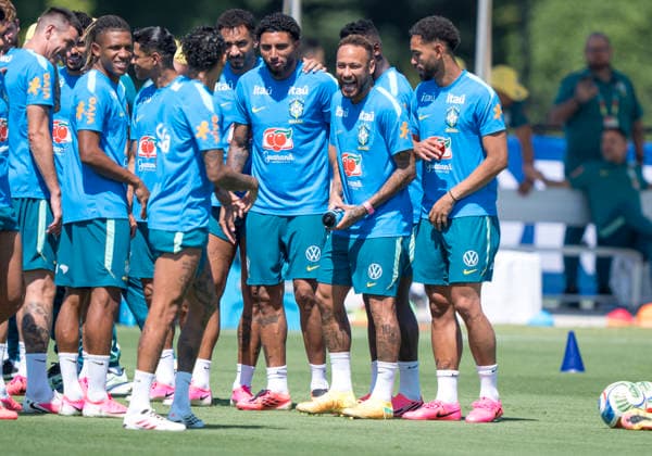 Gute Laune beim Training, hier: Neymar (Brazil, 10) FIFA World Cup, WM, Weltmeisterschaft, Fussball 2026: Brasilien Training 03 July 2026, FIFA World Cup 2026: Brasilien Training at Columbia Park Training Facility in Morristown, New Jersey, USA. *** Good spirits during training—here, Neymar of Brazil, 10, at the 2026 FIFA World Cup Brazil training session on July 3, 2026, at the Columbia Park Training Facility in Morristown, New Jersey, USA Copyright: HMBxMedia xMarcoxBader