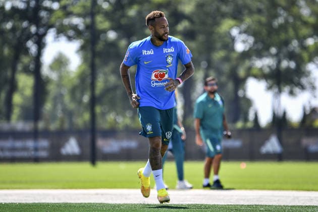 Neymar enters training at their New Jersey base the Columbia Park Training Facility in Morristown, NJ, United States. (Photo by Rebekah Wynkoop SPP)  Copyright: xRebekahxWynkoop SPPx Sportspressphoto_SPR183759