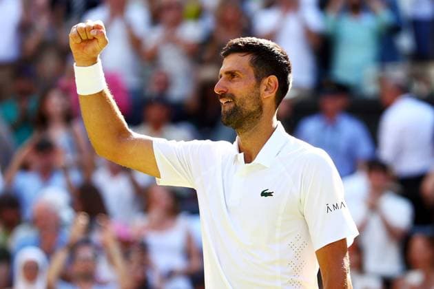 Novak Djokovic celebrates victory in his third round match Wimbledon Tennis Championships, Day 5, The All England Lawn Tennis and Croquet Club, London, UK - 03 Jul 2026London The All England Lawn Tennis and United Kingdom  Copyright: xJamesxMarsh Shutterstockx 16970347fl