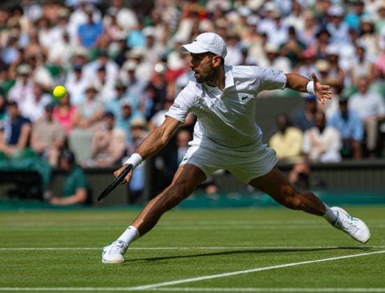 Tennis - Wimbledon Championship 2026 - Day 5 LONDON, ENGLAND - Friday, July 3, 2026: Novak Djokovic (SRB) during the Gentlemen s Singles Third Round match on Day Five of The Championships Wimbledon 2026 at the All England Lawn Tennis and Croquet Club. (Photo by Kirsten Holst Propaganda) LONDON All England Lawn Tennis and Croq GREATER LONDON ENGLAND  Copyright: xKirstenxHolstx 2026-07-03-024-Wimbledon_D5