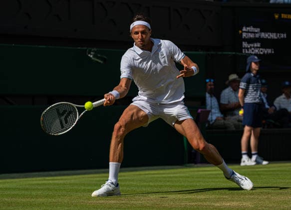 Tennis - Wimbledon Championship 2026 - Day 5 LONDON, ENGLAND - Friday, July 3, 2026: Arthur Rinderknech (FRA) during the Gentlemen s Singles Third Round match on Day Five of The Championships Wimbledon 2026 at the All England Lawn Tennis and Croquet Club. (Photo by Kirsten Holst Propaganda) LONDON All England Lawn Tennis and Croq GREATER LONDON ENGLAND  Copyright: xKirstenxHolstx 2026-07-03-032-Wimbledon_D5