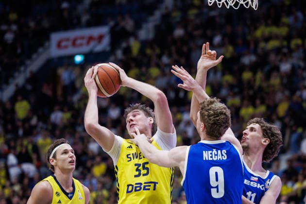 260703 Simon Birgander of Sweden during the FIBA World Cup Qualifier game between Sweden and Czech Republic on July 3, 2026 in Stockholm. Photo: Kenta Jönsson BILDBYRAN COP 210 KJ0349 basket basketball vm-kval kval fiba world cup qualifiers sverige tjeckien sweden czech republic bbeng *** July 3, 2026: Simon Birgander of Sweden during the FIBA World Cup Qualifier game between Sweden and the Czech Republic on July 3, 2026 in Stockholm. Photo by Kenta Jönsson, BILDBYRAN COP 210 KJ0349. basketball, FIBA World Cup Qualifiers, Sweden, Czech Republic, bbeng  Copyright: KENTAxJÖNSSON BB260703KJ027