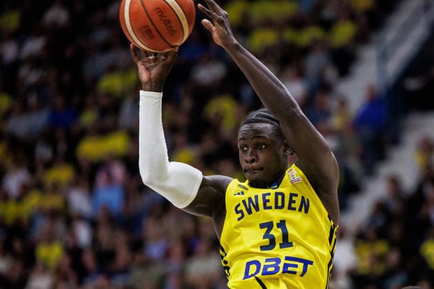 260703 Barra Njie of Sweden during the FIBA World Cup Qualifier game between Sweden and Czech Republic on July 3, 2026 in Stockholm. Photo: Kenta Jönsson BILDBYRAN COP 210 KJ0349 basket basketball vm-kval kval fiba world cup qualifiers sverige tjeckien sweden czech republic bbeng *** July 3, 2026: Barra Njie of Sweden during the FIBA World Cup Qualifier game between Sweden and the Czech Republic on July 3, 2026 in Stockholm. Photo by Kenta Jönsson, BILDBYRAN COP 210 KJ0349. basketball, FIBA World Cup Qualifiers, Sweden, Czech Republic, bbeng  Copyright: KENTAxJÖNSSON BB260703KJ042