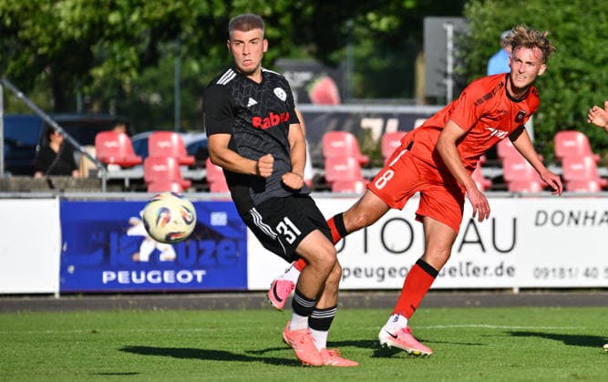 03.07.2026 - Fussball - Saison 2026 2027 - BFV - Toto-Pokal : ASV Neumarkt - SV Fortuna Regensburg - - xwoxzix - Alem Radoncic (31, SV Fortuna Regensburg ) Elias Meyer (8, ASV Neumarkt ) *** July 3, 2026 Soccer Season 2026–2027 BFV Toto Cup ASV Neumarkt SV Fortuna Regensburg xwoxzix Alem Radoncic 31, SV Fortuna Regensburg Elias Meyer 8, ASV Neumarkt
