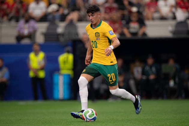 Cristian Volpato of Australia during the FIFA World Cup, WM, Weltmeisterschaft, Fussball 2026 Round of 32 match between Australia and Egypt at Dallas Stadium in Dallas, Texas, United States, on July 3rd, 2026. (Photo by Riquelve Nata Sports Press Photo)  Copyright: xRiquelvexNata SportsxPressxPhotox Sportspressphoto_SPR183873