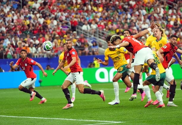 FIFA World Cup, WM, Weltmeisterschaft, Fussball 2026 - Round of 32 - Australia vs Egypt Emam Ashour of Egypt scores the 1-0 during the FIFA World Cup 2026 Round of 32 match Australia against Egypt, in Dallas, USA, 03 July 2026. DALLAS United States  Copyright: xJEFFREYxMCWHORTERx