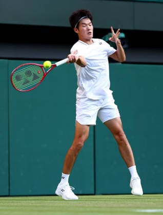 Michael Zheng during his third round match Wimbledon Tennis Championships, Day 5, The All England Lawn Tennis and Croquet Club, London, UK - 03 Jul 2026London The All England Lawn Tennis and United Kingdom  Copyright: xKieranxMcManus Shutterstockx 16970351gr