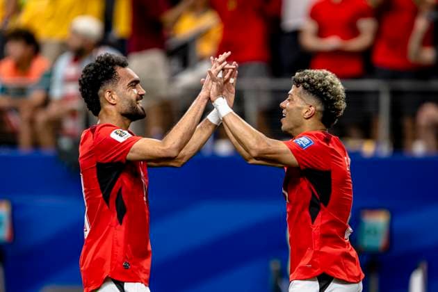DALLAS - (r) Emam Ashour of Egypt during the 2026 World Cup match between Australia and Egypt at Dallas Stadium on July 3, 2026, in Dallas, United States. (Photo by Stefan Koops EYE4IMAGES DeFodi Images) - *** DALLAS — Emam Ashour of Egypt during the 2026 World Cup match between Australia and Egypt at Dallas Stadium on July 3, 2026, in Dallas, United States. Photo by Stefan Koops, EYE4IMAGES, DeFodi Images