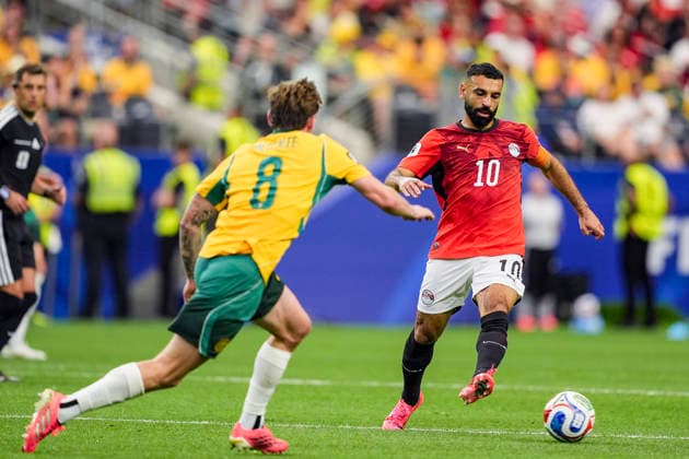 Egypt s Mohamed Salah passes the ball during the match between Australia and Egypt for the 2026 World Cup, held at Dallas Stadium in Dallas, United States. Richard Callis Fotoarena (Richard Callis SPP)  Copyright: xRichardxCallisx xSPPx spp-en-RiCa-2978135