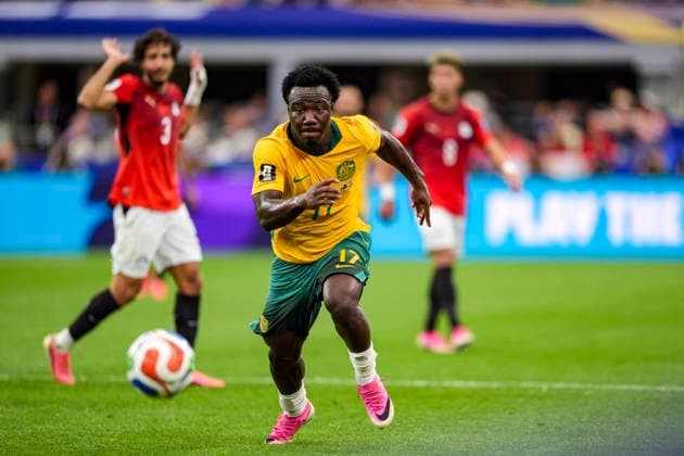 Nestory Irankunda of Australia during the match between Australia and Egypt for the 2026 World Cup, held at Dallas Stadium in Dallas, United States. Richard Callis Fotoarena (Richard Callis SPP)  Copyright: xRichardxCallisx xSPPx spp-en-RiCa-2978142