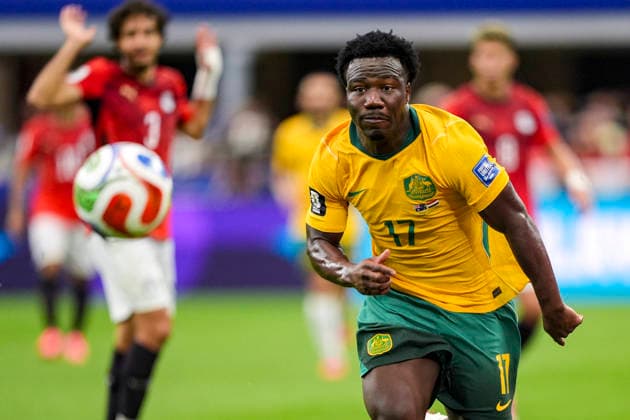 Nestory Irankunda of Australia during the match between Australia and Egypt for the 2026 World Cup, held at Dallas Stadium in Dallas, United States. Richard Callis Fotoarena (Richard Callis SPP)  Copyright: xRichardxCallisx xSPPx spp-en-RiCa-2978143