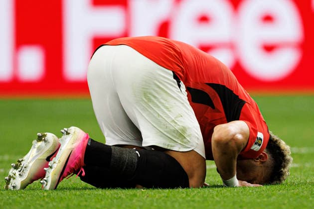 Emam Ashour of Egypt seen celebrating after scoring goal during FIFA World Cup, WM, Weltmeisterschaft, Fussball 2026 game between national teams of Australia and Egypt (Grzegorz Wajda Ball Raw Images) Arlington Dallas Stadium USA Copyright: xGrzegorzxWajdax grzegorzwajda_australia_egypt_2526_3-27