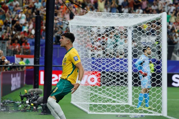 Australia s Cristian Volpato celebrates the 1-1 goal during a Round 32 2026 FIFA World Cup, WM, Weltmeisterschaft, Fussball match between Egypt and Australia, at the Dallas Stadium, in Dallas, United States, 03 July 2026. Australia vs Egypt !ACHTUNG: NUR REDAKTIONELLE NUTZUNG!  Copyright: xMariscalx GRAF724 20260703-55020792625_1
