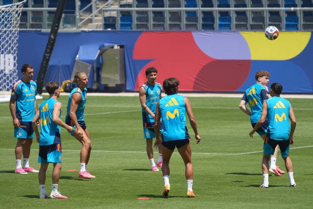 Fußball, FIFA WM, Nationalteam Spanien, Training Players of the Spanish national team, Nationalteam train in Los Angeles, USA, 03 July 2026. Spain national team training !ACHTUNG: NUR REDAKTIONELLE NUTZUNG!  Copyright: xOmarxAlonsox GR5163 20260703-55020792676_1