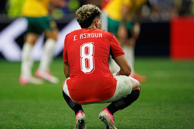 Emam Ashour seen during FIFA World Cup, WM, Weltmeisterschaft, Fussball 2026 game between national teams of Australia and Egypt (Grzegorz Wajda Ball Raw Images) Arlington Dallas Stadium USA Copyright: xGrzegorzxWajdax grzegorzwajda_australia_egypt_2526_6-29