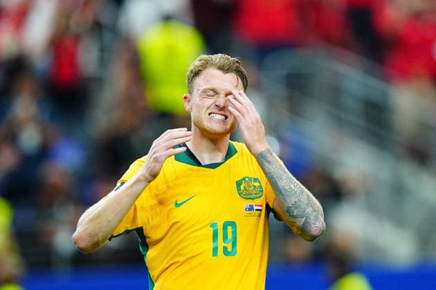 Australia v Egypt - FIFA World Cup, WM, Weltmeisterschaft, Fussball 2026 - Round of 32 ARLINGTON, USA - JULY 03: Harry Souttar (19) of Australia reacts during the 2026 FIFA World Cup Round of 32 match between Australia and Egypt at Dallas Stadium in Arlington, Texas, United States on July 03, 2026. Evrim Aydin Anadolu Texas United States. Editorial use only. Please get in touch for any other usage.  Copyright: x2026xAnadoluxEvrimxAydinx