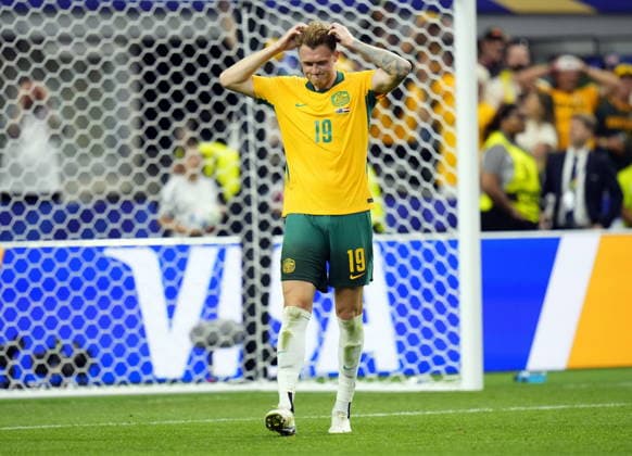FIFA World Cup, WM, Weltmeisterschaft, Fussball 2026 - Round of 32 - Australia vs Egypt Harry Souttar of Australia reacts after missing a penalty during the penalty shoot out during the FIFA World Cup 2026 Round of 32 match Australia against Egypt, in Dallas, USA, 03 July 2026. DALLAS United States  Copyright: xJEFFREYxMCWHORTERx