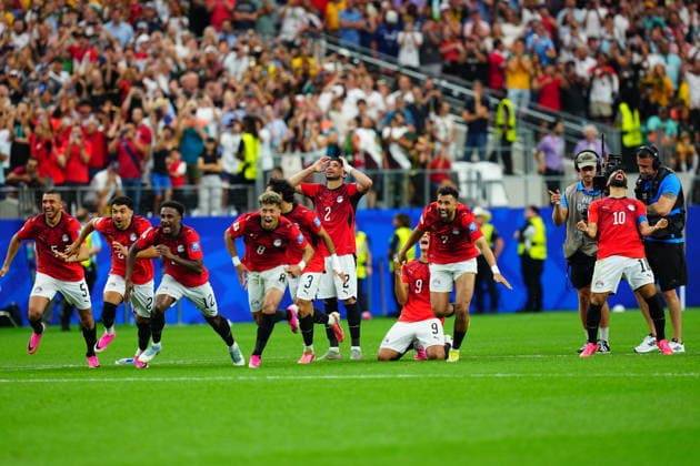 Sport Themen der Woche KW27 Australia v Egypt - FIFA World Cup, WM, Weltmeisterschaft, Fussball 2026 - Round of 32 ARLINGTON, USA - JULY 03: Players of Egypt celebrate after winning at the shoot-out of the 2026 FIFA World Cup Round of 32 match between Australia and Egypt at Dallas Stadium in Arlington, Texas, United States on July 03, 2026. Evrim Aydin Anadolu Texas United States. Editorial use only. Please get in touch for any other usage.  Copyright: x2026xAnadoluxEvrimxAydinx