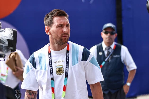 MIAMI GARDENS, FL - JULY 03: Lionel Messi 10 of Argentina is seen arriving for the FIFA World Cup, WM, Weltmeisterschaft, Fussball 2026 Round of 32 match between Argentina and Cabo Verde on July 03, 2026 at Miami Stadium, in Miami Gardens, Fla.(Photo by Chris Arjoon Icon Sportswire) SOCCER: JUL 03 FIFA World Cup 26 Round of 32 - Argentina v Cabo Verde EDITORIAL USE ONLY Icon26070300000004
