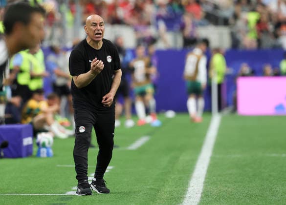 (260704) -- DALLAS, July 4, 2026 -- Hossam Hassan, head coach of Egypt, reacts during the round of 32 match between Australia and Egypt at the 2026 FIFA World Cup, WM, Weltmeisterschaft, Fussball at Dallas Stadium in Dallas, the United States, July 3, 2026. ) (SP)U.S.-DALLAS-FOOTBALL-FIFA WORLD CUP-ROUND OF 32-AUS VS EGY LixYing 