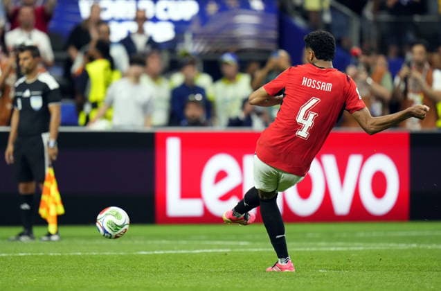 FIFA World Cup, WM, Weltmeisterschaft, Fussball 2026 - Round of 32 - Australia vs Egypt Hossam Abdelmaguid of Egypt scores the decisive penalty during the penalty shootout during the FIFA World Cup 2026 Round of 32 match Australia against Egypt, in Dallas, USA, 03 July 2026. DALLAS United States  Copyright: xJEFFREYxMCWHORTERx