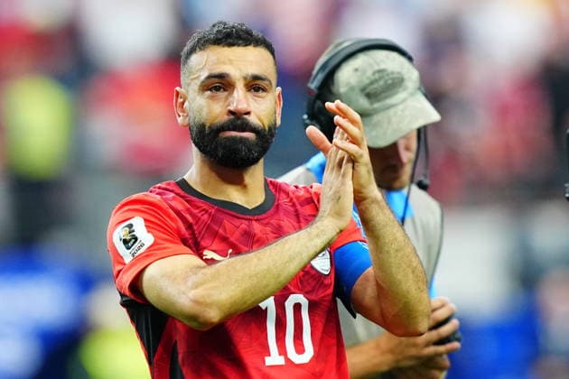 Australia v Egypt - FIFA World Cup, WM, Weltmeisterschaft, Fussball 2026 - Round of 32 ARLINGTON, USA - JULY 03: Mohamed Salah of Egypt celebrates after winning at the shoot-out of the 2026 FIFA World Cup Round of 32 match between Australia and Egypt at Dallas Stadium in Arlington, Texas, United States on July 03, 2026. Evrim Aydin Anadolu Texas United States. Editorial use only. Please get in touch for any other usage.  Copyright: x2026xAnadoluxEvrimxAydinx