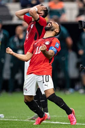 Mohamed Salah of Egypt celebrates after win during the FIFA World Cup, WM, Weltmeisterschaft, Fussball 2026 Round of 32 match between Australia and Egypt at Dallas Stadium in Dallas, Texas, United States, on July 3rd, 2026. (Photo by Riquelve Nata Sports Press Photo)  Copyright: xRiquelvexNata SportsxPressxPhotox Sportspressphoto_SPR184128