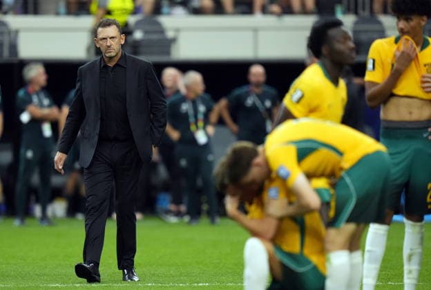 FIFA World Cup, WM, Weltmeisterschaft, Fussball 2026 - Round of 32 - Australia vs Egypt Australia s head coach Tony Popovic reacts after losing the penalty shoot out during the FIFA World Cup 2026 Round of 32 match Australia against Egypt, in Dallas, USA, 03 July 2026. DALLAS United States  Copyright: xJEFFREYxMCWHORTERx