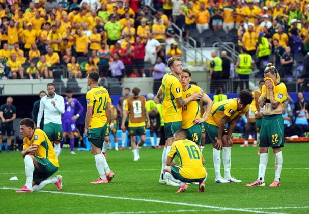 FIFA World Cup, WM, Weltmeisterschaft, Fussball 2026 - Round of 32 - Australia vs Egypt Players of Australia react after losing the penalty shoot out during the FIFA World Cup 2026 Round of 32 match Australia against Egypt, in Dallas, USA, 03 July 2026. DALLAS United States  Copyright: xJEFFREYxMCWHORTERx