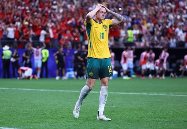 Harry Souttar of Australia reacts after missing his penalty kick Australia v Egypt, 2026 FIFA World Cup, WM, Weltmeisterschaft, Fussball Round of 32, Football, Dallas Stadium, Arlington, Texas, USA - 03 Jul 2026Arlington Dallas Stadium Texas (TX) United States of America  Copyright: xMichaelxZemanek Shutterstockx 16975786av