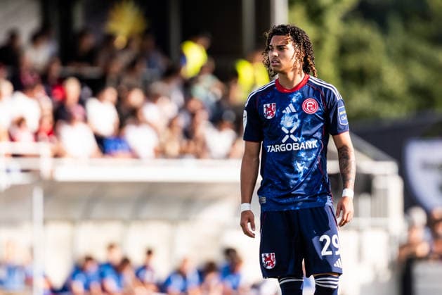 Testspiel, 1.FC Monheim - Fortuna Düsseldorf; 03.07.2026 Kilian Sauck (Fortuna Düsseldorf, 29) Testspiel, 1.FC Monheim - Fortuna Düsseldorf, Monheim, Merkur Spielbanken Rheinstadion am 03.07.2026 *** Friendly Match, 1 FC Monheim vs. Fortuna Düsseldorf, July 3, 2026, Kilian Sauck, Fortuna Düsseldorf, 29, Friendly Match, 1 FC Monheim vs. Fortuna Düsseldorf, Monheim, Merkur Spielbanken Rheinstadion, July 3, 2026 Copyright: xBEAUTIFULxSPORTS Wunderlx