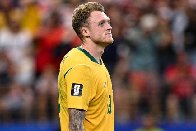 Harry Souttar of Australia gestures after misses a penalty during the FIFA World Cup, WM, Weltmeisterschaft, Fussball 2026 Round of 32 match between Australia and Egypt at Dallas Stadium in Dallas, Texas, United States, on July 3rd, 2026. (Photo by Riquelve Nata Sports Press Photo)  Copyright: xRiquelvexNata SportsxPressxPhotox Sportspressphoto_SPR184137