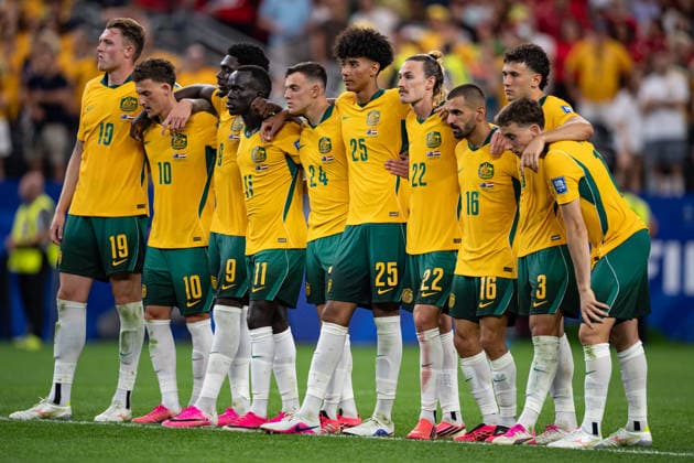 Australia Players during penalty shootout during the FIFA World Cup, WM, Weltmeisterschaft, Fussball 2026 Round of 32 match between Australia and Egypt at Dallas Stadium in Dallas, Texas, United States, on July 3rd, 2026. (Photo by Riquelve Nata Sports Press Photo)  Copyright: xRiquelvexNata SportsxPressxPhotox Sportspressphoto_SPR184139