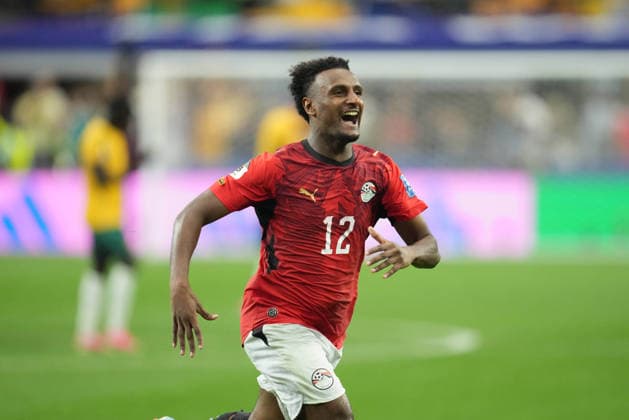 Haissem Hassan (Egypt) with post game celebration during Australia and Egypt, Round of 32 FIFA World Cup, WM, Weltmeisterschaft, Fussball 2026, Dallas Stadium, Arlington, United States on July 3, 2026. Thor Wegner DeFodi Images. (Photo by DeFodi Images) - *** Haissem Hassan of Egypt celebrates after the game between Australia and Egypt in the Round of 32 of the 2026 FIFA World Cup at Dallas Stadium in Arlington, United States, on July 3, 2026. Photo by DeFodi Images (Thor Wegner)