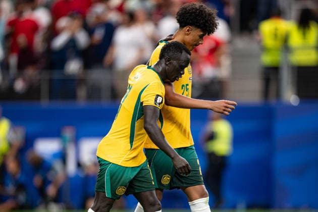 Lucas Herrington of Australia gestures after misses a penalty during the FIFA World Cup, WM, Weltmeisterschaft, Fussball 2026 Round of 32 match between Australia and Egypt at Dallas Stadium in Dallas, Texas, United States, on July 3rd, 2026. (Photo by Riquelve Nata Sports Press Photo)  Copyright: xRiquelvexNata SportsxPressxPhotox Sportspressphoto_SPR184146