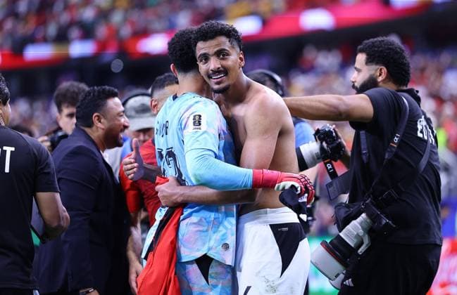 Hossam Abdelmaguid of Egypt celebrates after scoring winning penalty Australia v Egypt, 2026 FIFA World Cup, WM, Weltmeisterschaft, Fussball Round of 32, Football, Dallas Stadium, Arlington, Texas, USA - 03 Jul 2026Arlington Dallas Stadium Texas (TX) United States of America  Copyright: xMichaelxZemanek Shutterstockx 16975786bd