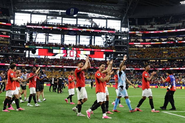 FIFA World Cup, WM, Weltmeisterschaft, Fussball 2026 - Round of 32 - Australia vs Egypt Players of Egypt celebrate after winning the FIFA World Cup 2026 Round of 32 match Australia against Egypt, in Dallas, USA, 03 July 2026. DALLAS United States  Copyright: xCHRISTOPHERxNEUNDORFx