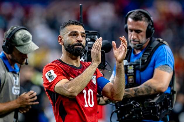 DALLAS - Mohamed Salah of Egypt in tears after the victory during the 2026 World Cup match between Australia and Egypt at Dallas Stadium on July 3, 2026, in Dallas, United States. (Photo by Stefan Koops EYE4IMAGES DeFodi Images) - *** DALLAS Mohamed Salah of Egypt in tears after the victory during the 2026 World Cup match between Australia and Egypt at Dallas Stadium on July 3, 2026, in Dallas, United States. Photo by Stefan Koops, EYE4IMAGES, DeFodi Images