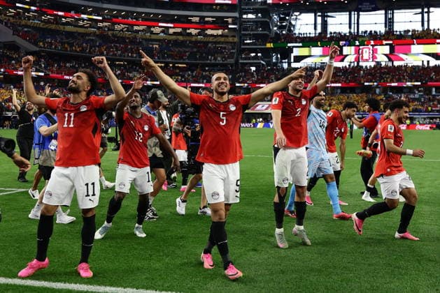 FIFA World Cup, WM, Weltmeisterschaft, Fussball 2026 - Round of 32 - Australia vs Egypt Players of Egypt celebrate after winning the FIFA World Cup 2026 Round of 32 match Australia against Egypt, in Dallas, USA, 03 July 2026. DALLAS United States  Copyright: xCHRISTOPHERxNEUNDORFx