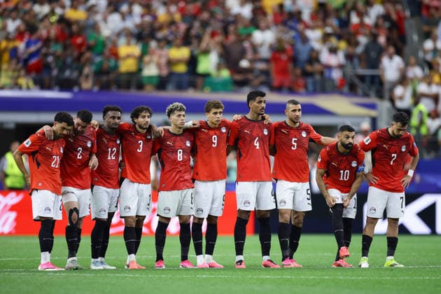 Egyptian players reacts on the penalty round in the round of 32 match of the 2026 FIFA World Cup, WM, Weltmeisterschaft, Fussball between Australia and Egypt at AT&T Stadium in Arlington, USA, 03 July 2026. FIFA World Cup 2026: Australia - Egypt !ACHTUNG: NUR REDAKTIONELLE NUTZUNG!  Copyright: xCarlosxRamírezx GR5187 20260703-55020793275_1
