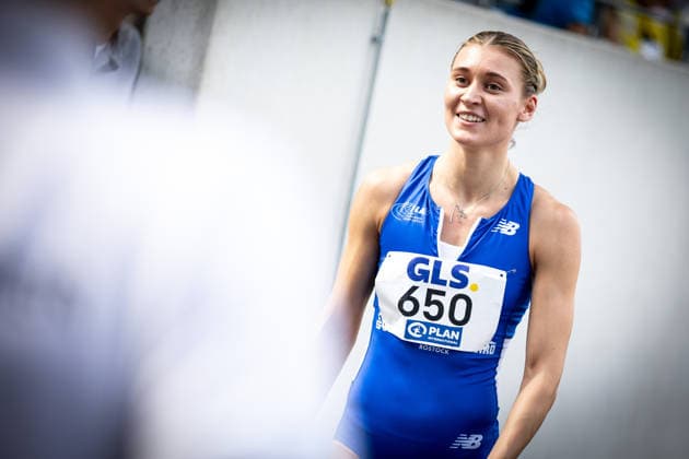 Deutsche Meisterschaften U23 U18; Bochum-Wattenscheid, 03.07.2026 Johanna Martin (1. LAV Rostock) freut sich über ihr historisches 400m-Rennen in 50,57 Sekunden; Deutsche Meisterschaften U23 U18 am 03.07.2026 im Lohrheidestadion in Bochum-Wattenscheid (Nordrhein-Westfalen). *** German U23 and U18 Championships, Bochum-Wattenscheid, July 3, 2026: Johanna Martin (1, LAV Rostock) celebrates her historic 400-meter race in 50.57 seconds German U23 and U18 Championships on July 3, 2026, at the Lohrheidestadion in Bochum-Wattenscheid, North Rhine-Westphalia Copyright: xBEAUTIFULxSPORTS R.xSchmittx