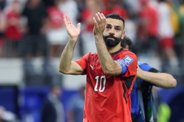 ARLINGTON, TX - JULY 03: Mohamed Salah 10 of Egypt claps towards fans after winning the FIFA World Cup, WM, Weltmeisterschaft, Fussball 2026 Round of 32 match between Australia and Egypt on July 3, 2026, at Dallas Stadium in Dallas, Texas. (Photo by David Buono Icon Sportswire) SOCCER: JUL 03 FIFA World Cup 26 Round of 32 - Australia vs Egypt EDITORIAL USE ONLY Icon260703048