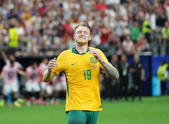 Harry Souttar (Australia) during Australia and Egypt, Round of 32 FIFA World Cup, WM, Weltmeisterschaft, Fussball 2026, Dallas Stadium, Arlington, United States on July 3, 2026. Thor Wegner DeFodi Images. (Photo by DeFodi Images) - *** Harry Souttar of Australia during the Australia vs. Egypt match in the Round of 32 of the 2026 FIFA World Cup at Dallas Stadium in Arlington, United States, on July 3, 2026. Photo by Thor Wegner, DeFodi Images